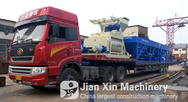 HZS50 concrete mixing plant of Zhengzhou Jianxin Machinery has been loaded.