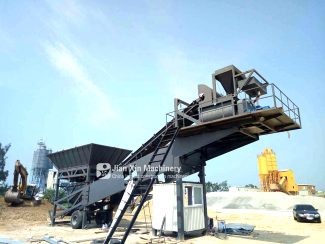 mobile concrete mixing plant